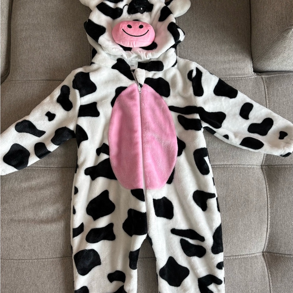 Cow Print Kids Costume with Pink Accents